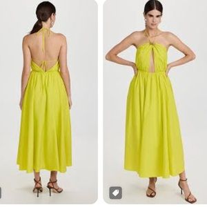 Staud Danielle Dress in Electric Lime